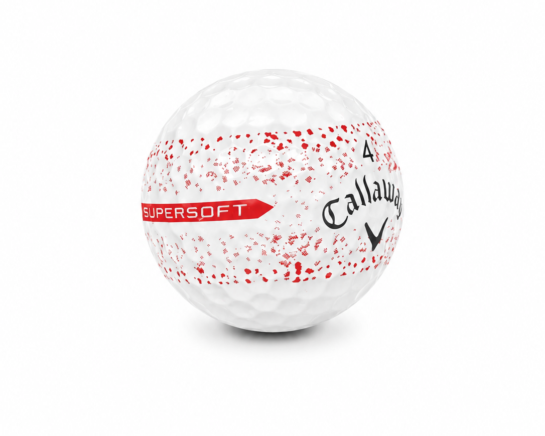 12 Recovered Callaway Supersoft Red Splatter Paint